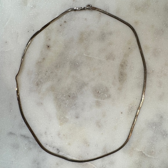 Sterling Silver Flat Snake Chain Necklace - Picture 2 of 4